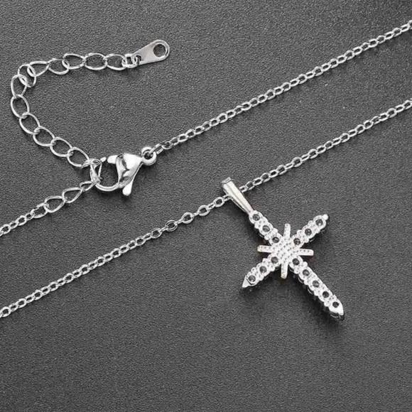 Hallmark Diamonds 14K White & Rose Gold 1.5 CT. T.W. Cross Pendant Necklace - Picture 2 of 2